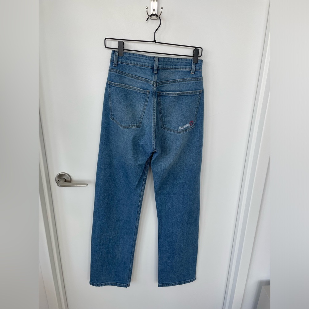 Djerf Avenue Women's Straight Leg Jeans - Blue - Picture 4 of 5